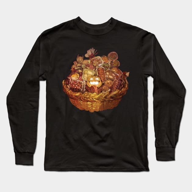 Halloween Basket Long Sleeve T-Shirt by MaknArt